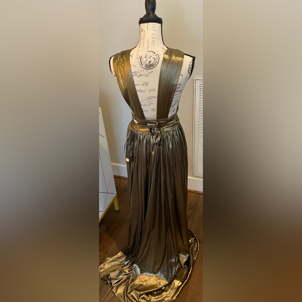 New with tags -BRONX AND BANCO Gold Goddess Gown, size 8 - Picture 13 of 15
